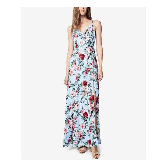 FAME AND PARTNERS Dresses & Skirts - FAME AND PARTNERS Womens Light Blue Spaghetti Strap Full-Length Formal Dress 6